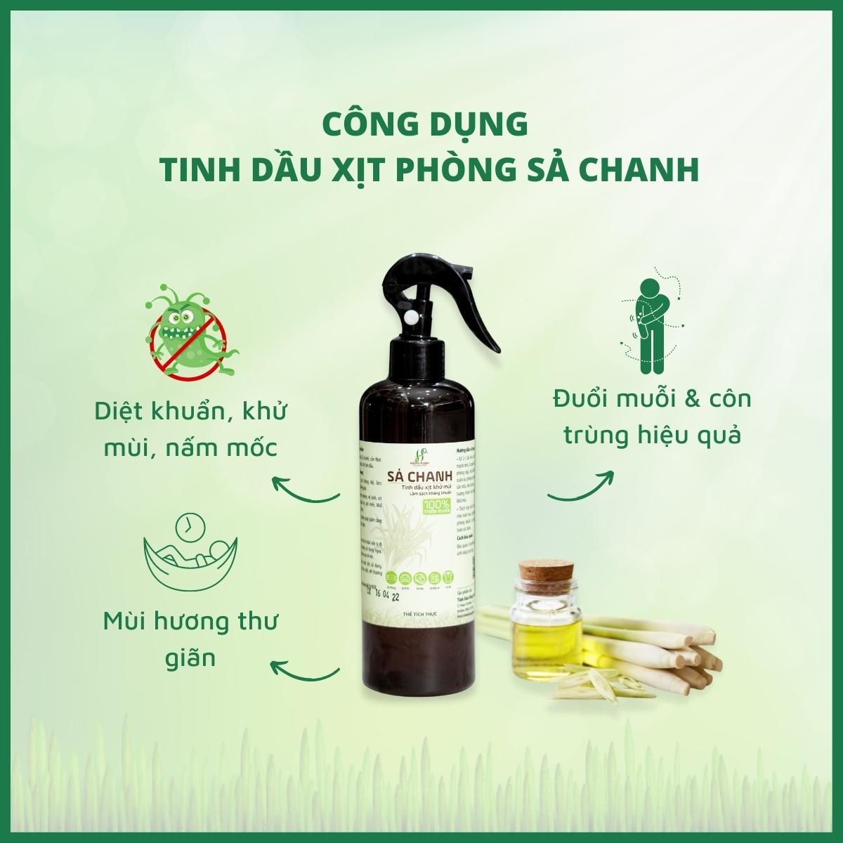 Tinh dàu xịt khử mùi Sả chanh