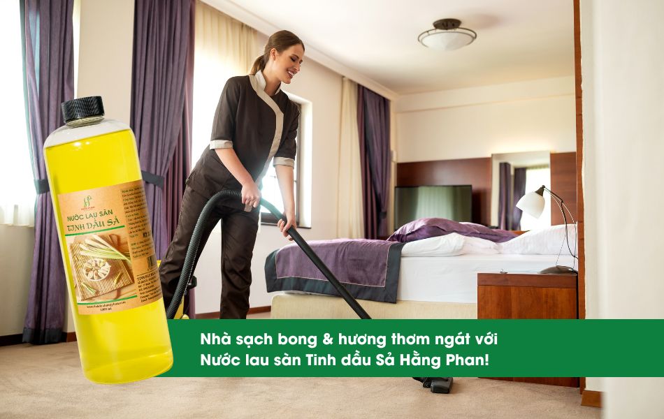 Nhà sạch bong, hương thơm ngát với nước lau sàn tinh dầu Sả Hằng Phan