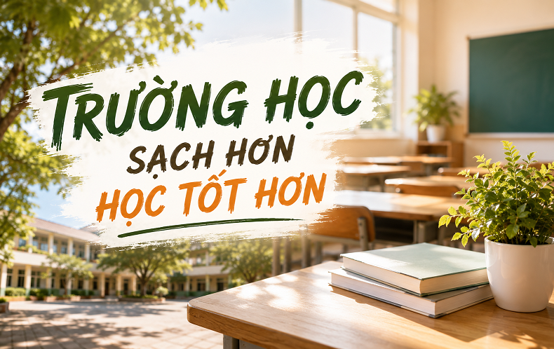 Vệ sinh trường học - tạo môi trường lành mạnh cho các con cùng tinh dầu Hằng Phan