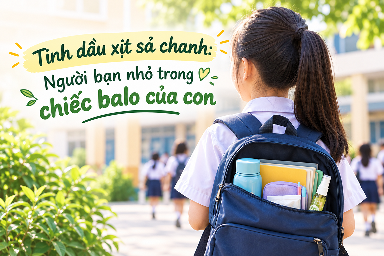 Tinh dầu xịt sả chanh - người bạn đồng hành cùng các con trong mùa tựu trường
