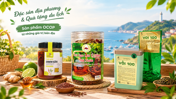 Một số sản phẩm OCOP được trưng bày tại Shop quà tặng Vũng Tàu - 33 Phan Bội Châu, phường Vũng Tàu, thành phố Hồ Chí Minh